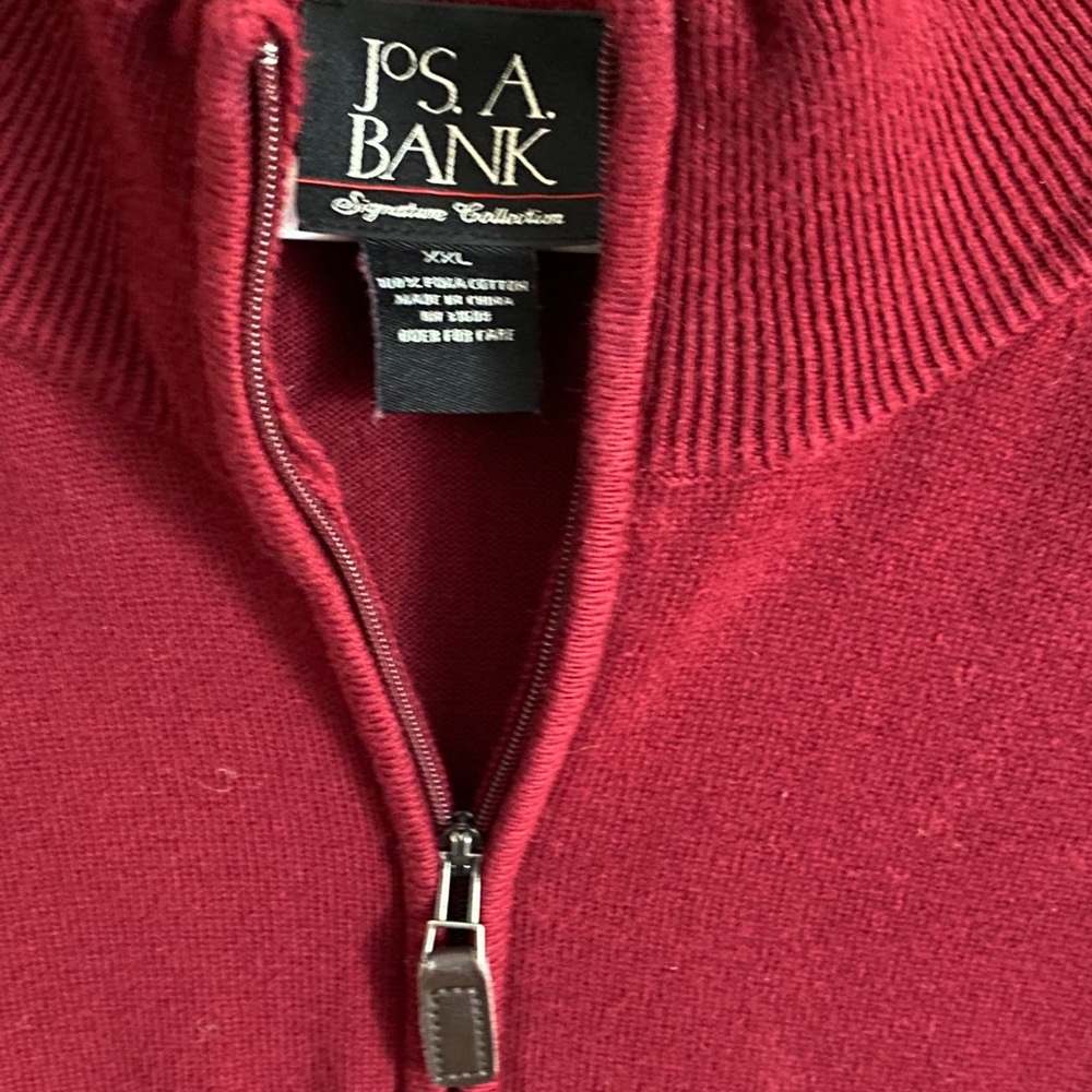 Jos A Bank 1/4 Zip Pullover Mock Neck Sweater